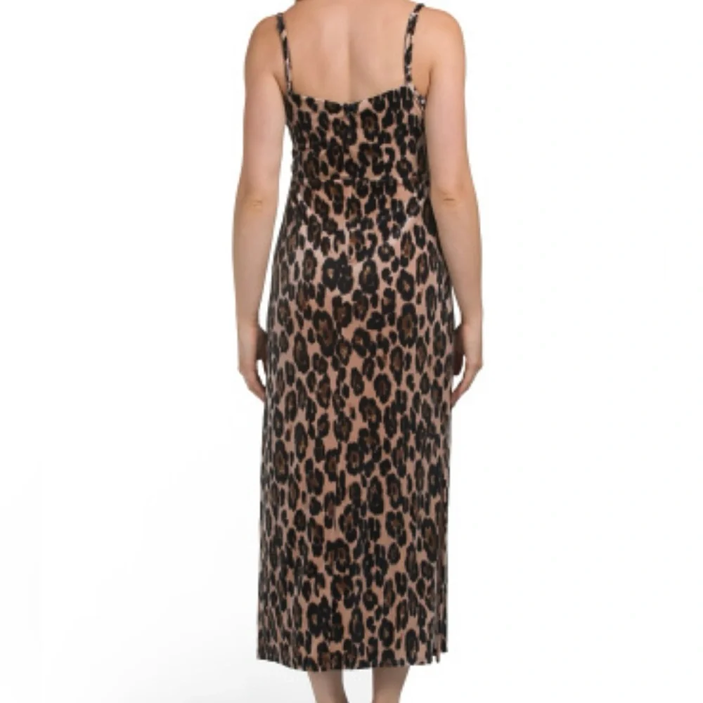 Taylor Black and Tan Animal Print Midi Maxi Dress - Picture 2 of 7